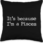 Pisces Horoscope Gifts Women Girls Men Zodiac Sign Astrology Throw Pillow - Pisces Pillow for men