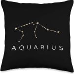 Aquarius Minimal Zodiac Sign Astrology Aquarius Gift Throw Pillow - Aquarius Pillow for men