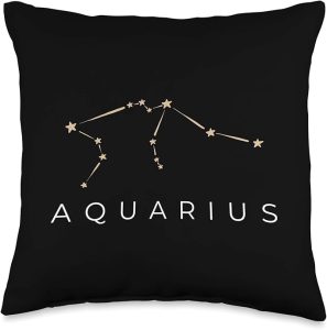 Aquarius Minimal Zodiac Sign Astrology Aquarius Gift Throw Pillow - Aquarius Pillow for men