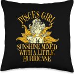 Pisces Girl Sunshine Hurricane February & March Gift Women Throw Pillow - Pisces Pillow for men