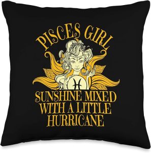 Pisces Girl Sunshine Hurricane February & March Gift Women Throw Pillow - Pisces Pillow for men