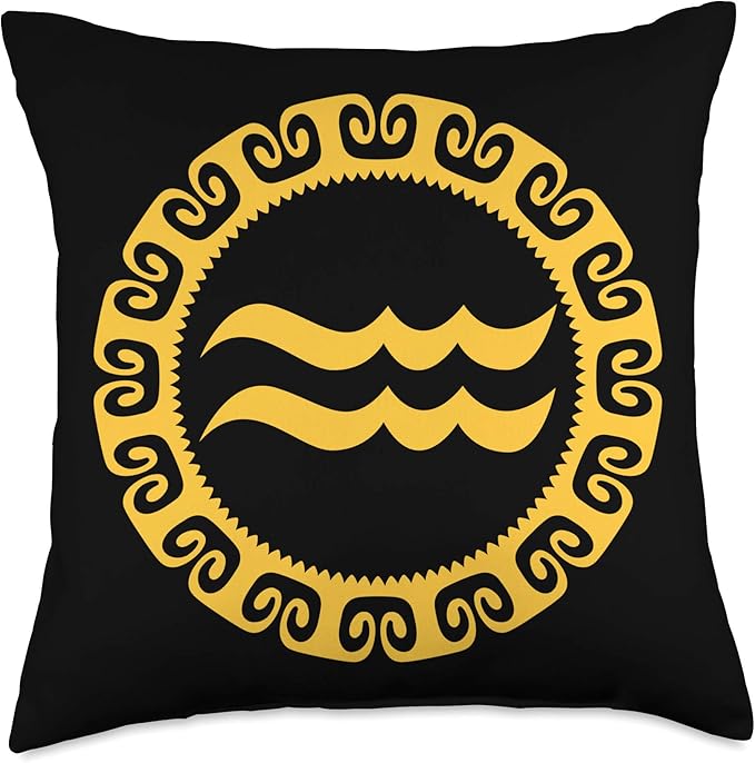 Aquarius Sign Vintage Water Bearer Zodiac Symbol Astrology Throw Pillow - Aquarius Pillow for men