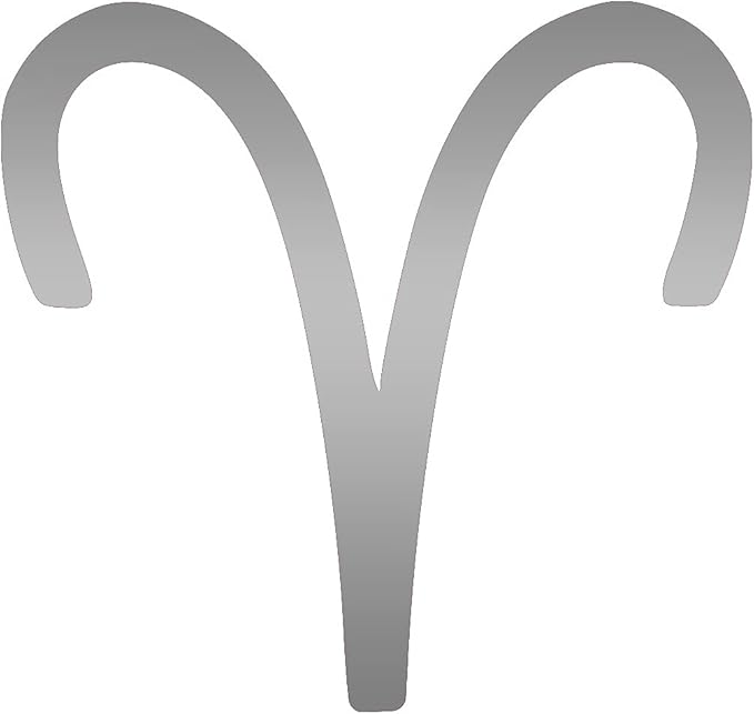 THE BANGLES Aries Zodiac Signs (Metallic Silver) (Set of 2) Premium Waterproof Vinyl Decal Stickers for Laptop Phone Accessory Helmet Car Window Bumper Mug Tuber Cup Door Wall Decoration - Aries Mug for men