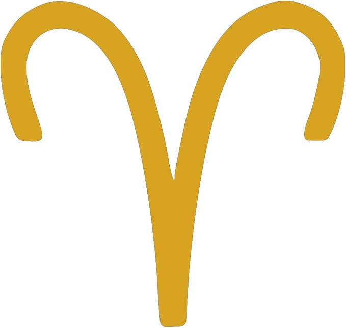 THE BANGLES Aries Zodiac Signs (Metallic Gold) (Set of 2) Premium Waterproof Vinyl Decal Stickers for Laptop Phone Accessory Helmet Car Window Bumper Mug Tuber Cup Door Wall Decoration - Aries Sticker for men