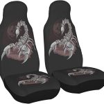 Delerain Car Seat Covers 2pcs, Scorpion Universal Front Car Seats Vehicle Enterior Protector Suitable Fits Most Car Auto SUV Sedan Truck - Scorpio Car Seat Cover for men