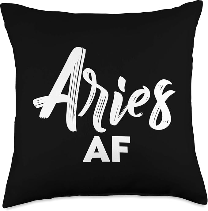 Aries AF / Cool Aries Astrology & Zodiac Sign Aries Birthday Throw Pillow - Aries Pillow for men