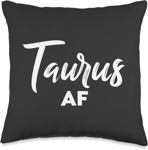 Taurus AF / Taurus Astrology & Zodiac Sign Taurus Birthday Throw Pillow - Taurus Pillow for men