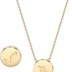 Gold Horoscope Constellations Necklaces Glossy Round Zodiac Sign Necklaces Letter Chain for Women Capricorn Aries Libra Virgo Aquarius Gemini Cancer Pisces Sagittarius Leo Taurus Scorpio for Adult Jewelry - Scorpio Products for men
