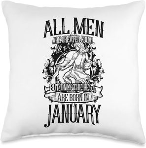 Aquarius Men Are Created Equal Funny January Zodiac Gift Throw Pillow - Aquarius Pillow for men