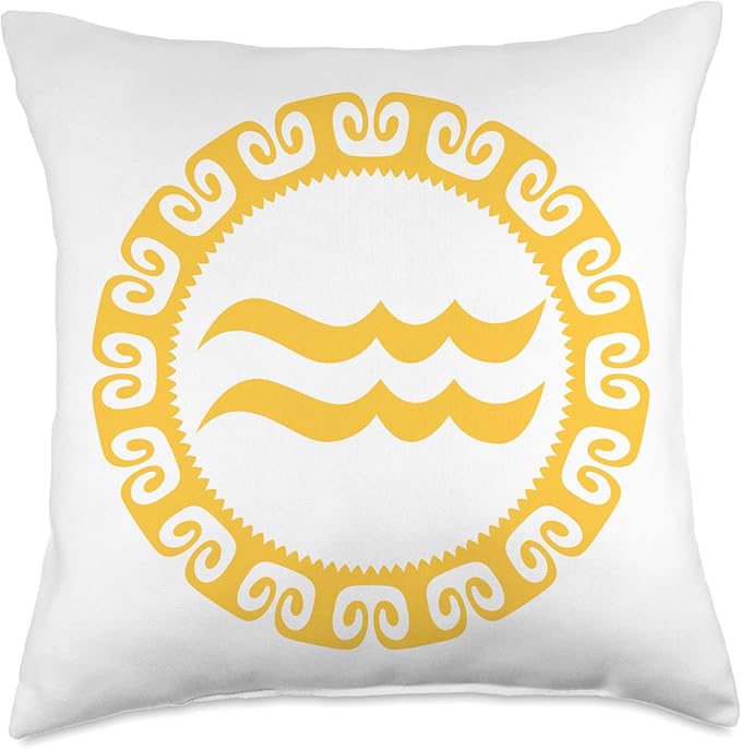 Aquarius Sign Vintage Water Bearer Zodiac Symbol Astrology Throw Pillow - Aquarius Pillow for men