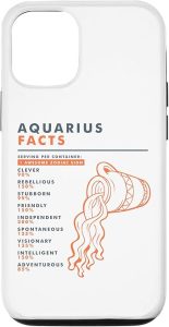iPhone 12/12 Pro Aquarius Sign Facts Funny Zodiac Symbol Astrology Gift Case - Aquarius Phone Case for men