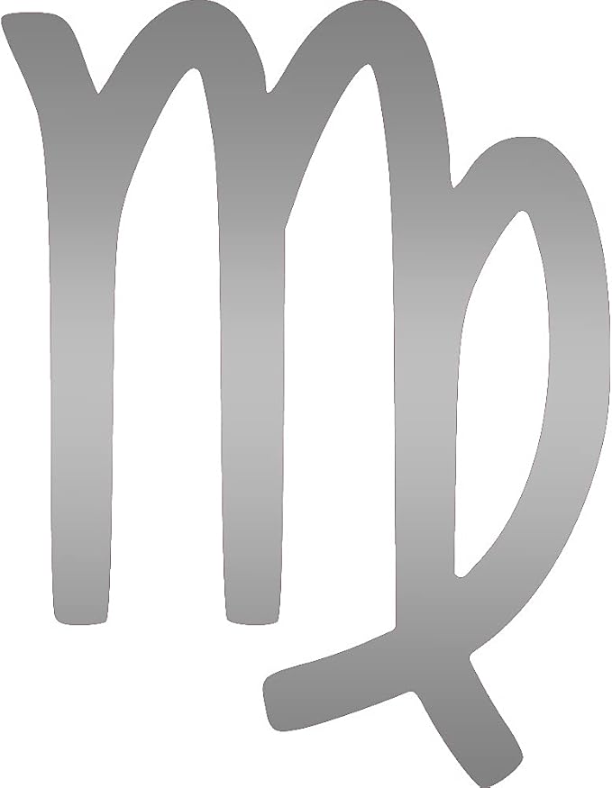 Virgo Zodiac Signs (Metallic Silver) (Set Of 2) Premium Waterproof Vinyl Decal Stickers For Gv4806 - Virgo Car Floor Mat for men