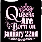 iPhone 12/12 Pro Queens Are Born On January 22nd Capricorn Aquarius Birthday Case - Aquarius Phone Case for men