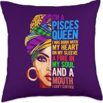 Gift For Pisces Women, February, March Queen Throw Pillow - Pisces Pillow for men