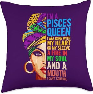 Gift For Pisces Women, February, March Queen Throw Pillow - Pisces Pillow for men