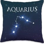 Aquarius Constellation Zodiac Throw Pillow - Aquarius Pillow for men