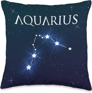 Aquarius Constellation Zodiac Throw Pillow - Aquarius Pillow for men