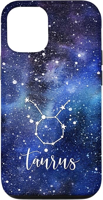 iPhone 12/12 Pro Taurus - Blue Astrological Horoscope Zodiac Star Sign Case - Taurus Phone Case for men