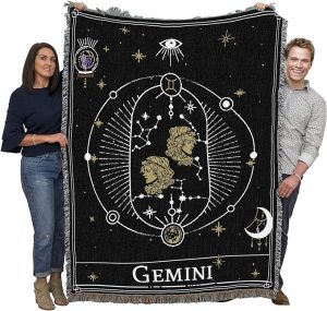 Pure Country Weavers Zodiac - Gemini Tarot Card Blanket - Gift Cotton Tapestry Throw - Made in The USA - 72" x 54" - Gemini Blanket for men