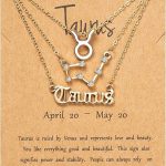 PANTIDE 3Pcs Constellation Zodiac Layer Necklaces for Women Girls, Retro 14K Gold Plated 12 Constellation Pendant Necklace Exquisite Letter Horoscope Old English Zodiac Sign Jewelry Birthday Gift - Taurus Products for men