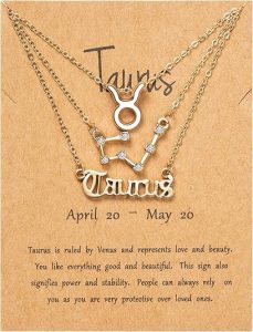 PANTIDE 3Pcs Constellation Zodiac Layer Necklaces for Women Girls, Retro 14K Gold Plated 12 Constellation Pendant Necklace Exquisite Letter Horoscope Old English Zodiac Sign Jewelry Birthday Gift - Taurus Products for men