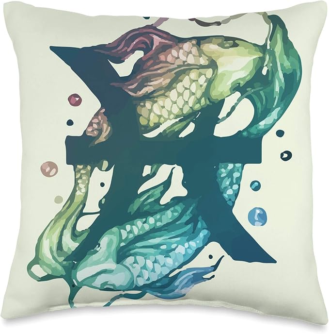 Pisces Water Sign Fish Horoscope Birthday Gift Zodiac Sign Throw Pillow - Pisces Pillow for men