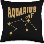 Aquarius AF / Aquarius Birthday Gift / Constellation Sign Throw Pillow - Aquarius Pillow for men