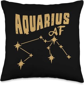 Aquarius AF / Aquarius Birthday Gift / Constellation Sign Throw Pillow - Aquarius Pillow for men