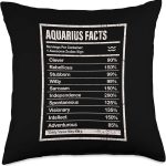 Aquarius Facts Apparel For Men And Women Funny Zodiac Gift Throw Pillow - Aquarius Pillow for men