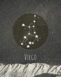 Govivo Virgo - Wall Decor Art Print with a skyscape background - 8x10 unframed artwork printed on photograph paper - Virgo Poster for men