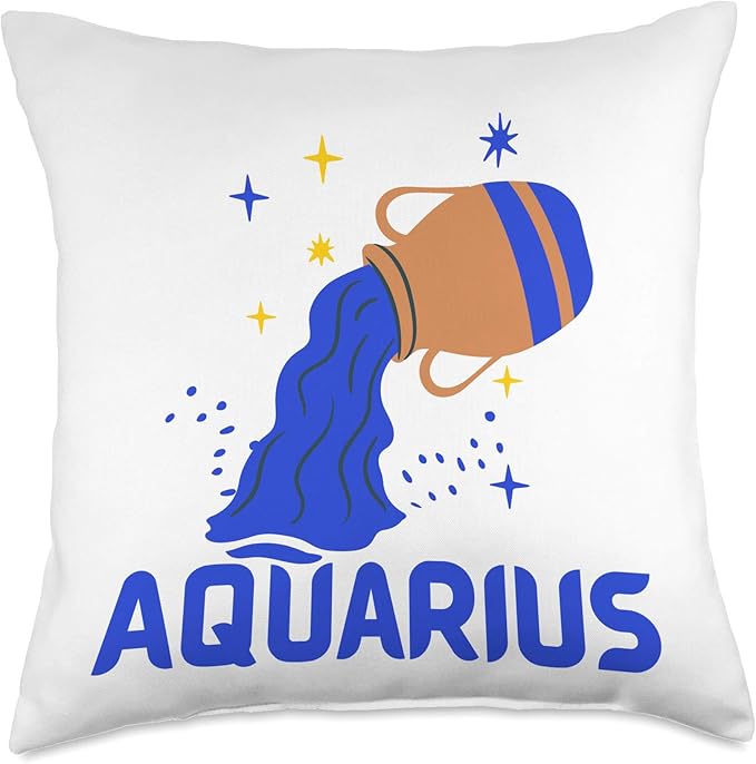 Aquarius - The Water Bearer Throw Pillow - Aquarius Pillow for men