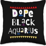 Dope Black Aquarius. Throw Pillow - Aquarius Pillow for men