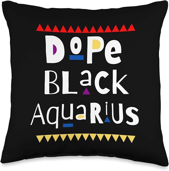 Dope Black Aquarius. Throw Pillow - Aquarius Pillow for men