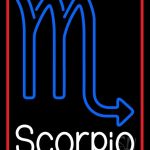 White Scorpio Zodiac LED Neon Sign 19" Tall x 15" Wide - inches Black Square Cut Acrylic Backing, with Dimmer - Bright and Premium built indoor LED Neon Sign for Storefront. - Scorpio Products for men
