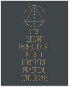 TJ Originals Virgo Zodiac Sign Spiritual Wall Art Decor, Minimalist Motivational Posters, Gym Motivational Wall Art, Office Zen Room Decor, Yoga Meditation Room, Zen Wall Art for Living Room (11x14) - Virgo Poster for men