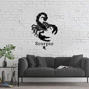 Scorpio Scorpion Silhouette Water Sign Symbol Horoscope Astrological Chart Zodiac Sign Vinyl WallArt Sticker Wall Decal For Home Room Wall Office Living Room Wall Decoration Decal Size(20x18 inch) - Scorpio Sticker for men