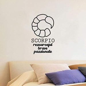 Scorpio Scorpion Silhouette Water Sign Symbol Resourceful Brave Passionate Zodiac Sign Vinyl WallArt Sticker Wall Decal For Home Room Wall Office Living Room Wall Decoration Decal Size(20x18 inch) - Scorpio Sticker for men