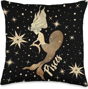 PISCES Zodiac Star Sign Celestial Occult Witchy Gift Throw Pillow - Pisces Pillow for men