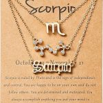 PANTIDE 3Pcs Constellation Zodiac Layer Necklaces for Women Girls, Retro 14K Gold Plated 12 Constellation Pendant Necklace Exquisite Letter Horoscope Old English Zodiac Sign Jewelry Birthday Gift - Scorpio Products for men
