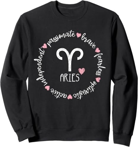 Aries Description Apparel Men Women Funny Zodiac Sign Gift Sweatshirt - Aries Sweatshirt for men