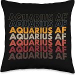 Aquarius Apparel For Men And Women Funny Zodiac Sign Gift Throw Pillow - Aquarius Pillow for men