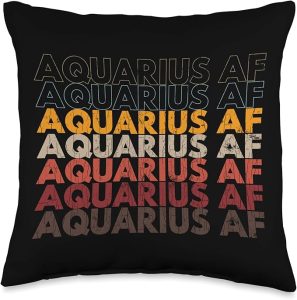 Aquarius Apparel For Men And Women Funny Zodiac Sign Gift Throw Pillow - Aquarius Pillow for men