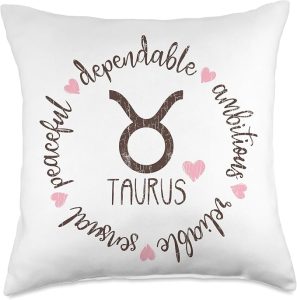 Taurus Description Apparel Men Women Funny Zodiac Sign Gift Throw Pillow - Taurus Pillow for men