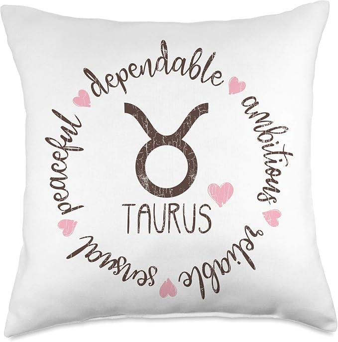 Taurus Description Apparel Men Women Funny Zodiac Sign Gift Throw Pillow - Taurus Pillow for men