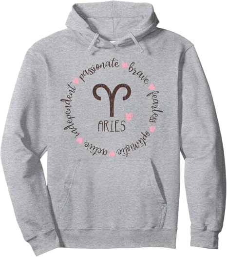 Aries Description Apparel Men Women Funny Zodiac Sign Gift Pullover Hoodie - Aries Hoodie for men