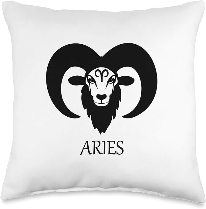 Aries Ram Zodiac Sign Throw Pillow - Aries Pillow for men