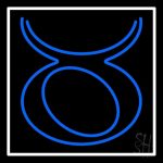 Blue Taurus LED Neon Sign 16" Tall x 16" Wide - inches Black Square Cut Acrylic Backing, with Dimmer - Bright and Premium built indoor LED Neon Sign for Storefront. - Taurus Products for men