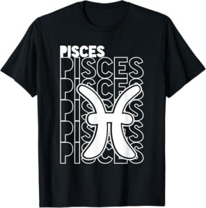Pisces Zodiac Astrological Sign Typography - Pisces T-Shirt for men