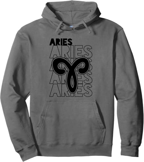 Aries Zodiac Typography Retro Vintage Astrology Pullover Hoodie - Aries Hoodie for men