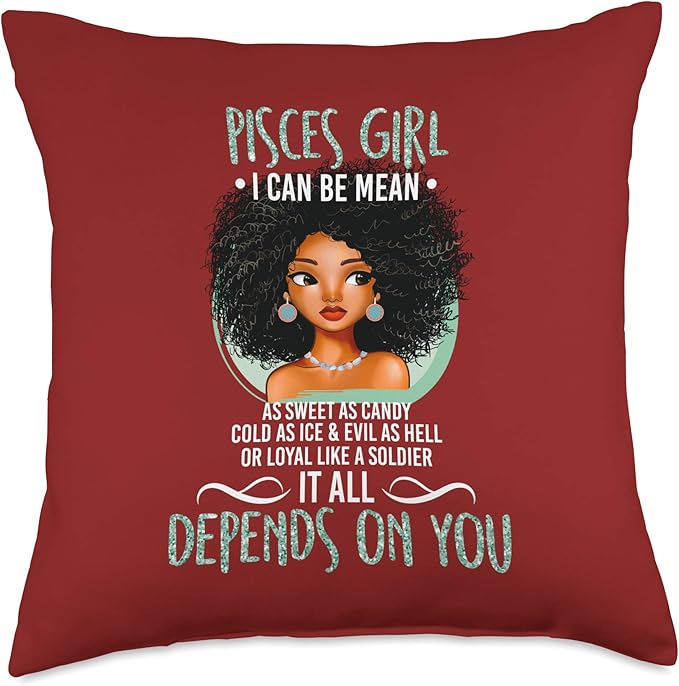 Pisces Girl Zodiac Sign for Women Throw Pillow - Pisces Pillow for men